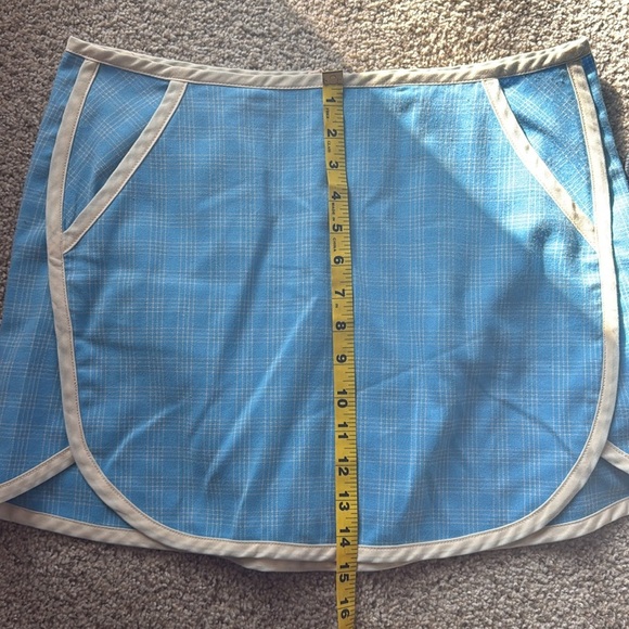 Urban Outfitters Picnic Dolphin Hem Blue Cream Plaid Tennis Mini Skirt - Picture 8 of 8
